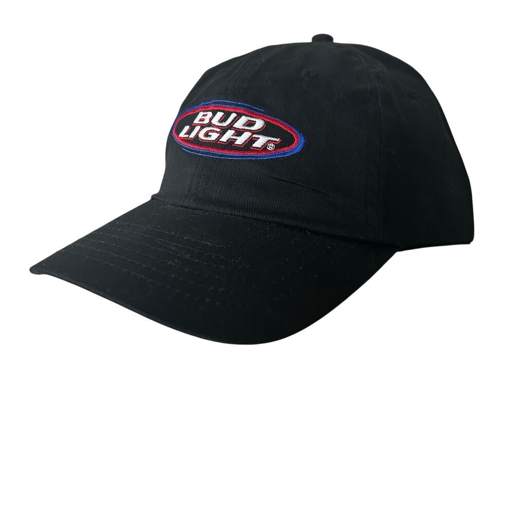 Vintage Bud Light Snapback Hat Black Embroidered Logo Dad Cap Beer Promo Y2K